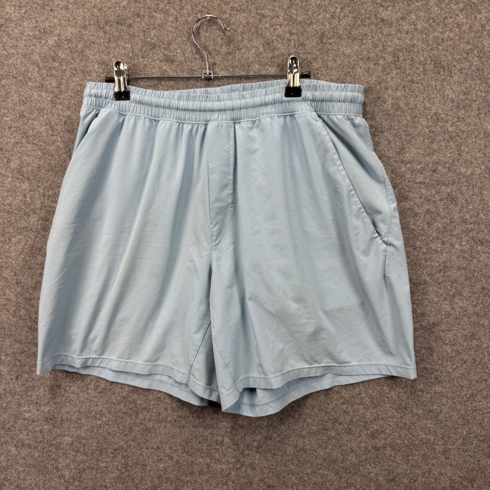Lululemon Mens Light Blue‎ Athletic Running Training Shorts Elastic Waistband